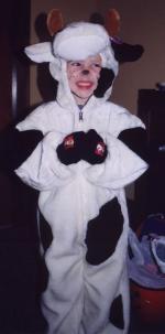 Jessica in her Cow Costume